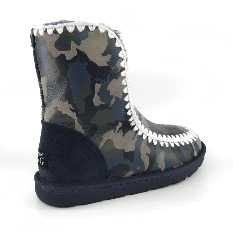 Mid Calf Dress Boots With Heel MUBO UGG Women Boots Classic Mimi Navy Camouflage