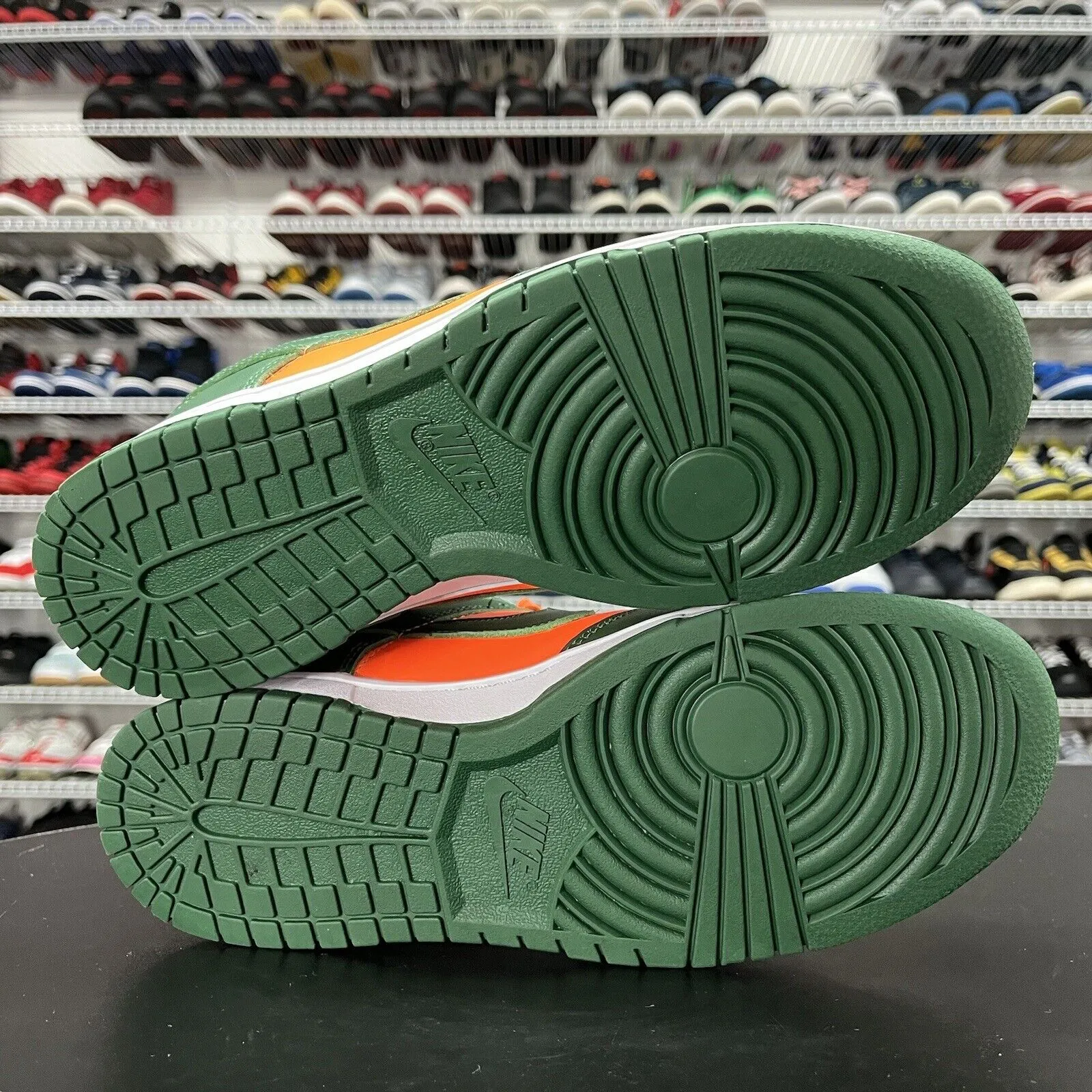 Nike Dunk Low Miami Hurricanes DD1391 300 Men's Size 9 White Sneakers With Suit