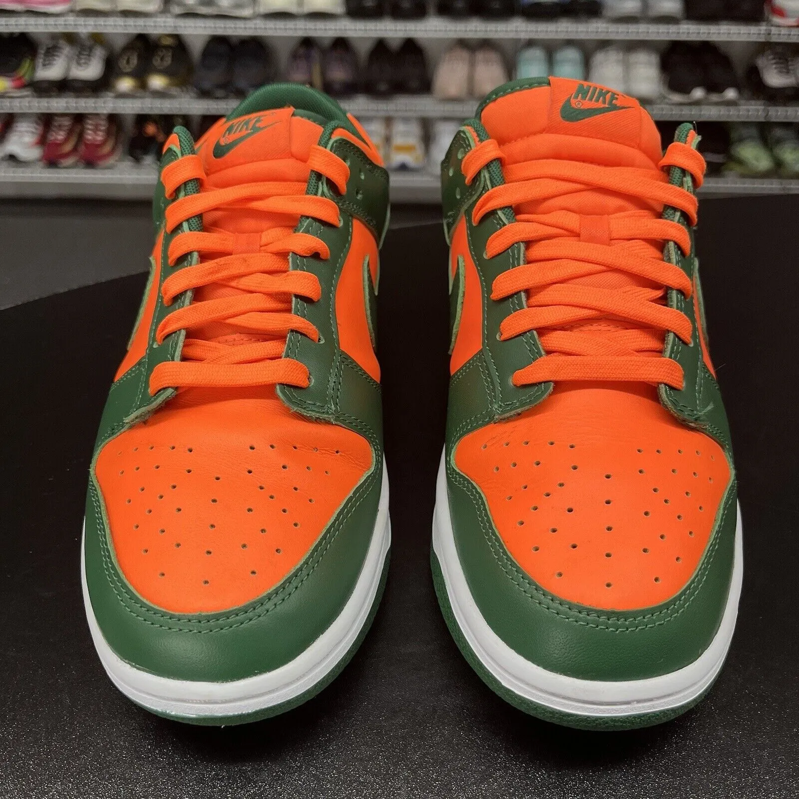 Nike Dunk Low Miami Hurricanes DD1391 300 Men's Size 9 Clean Suede Sneakers