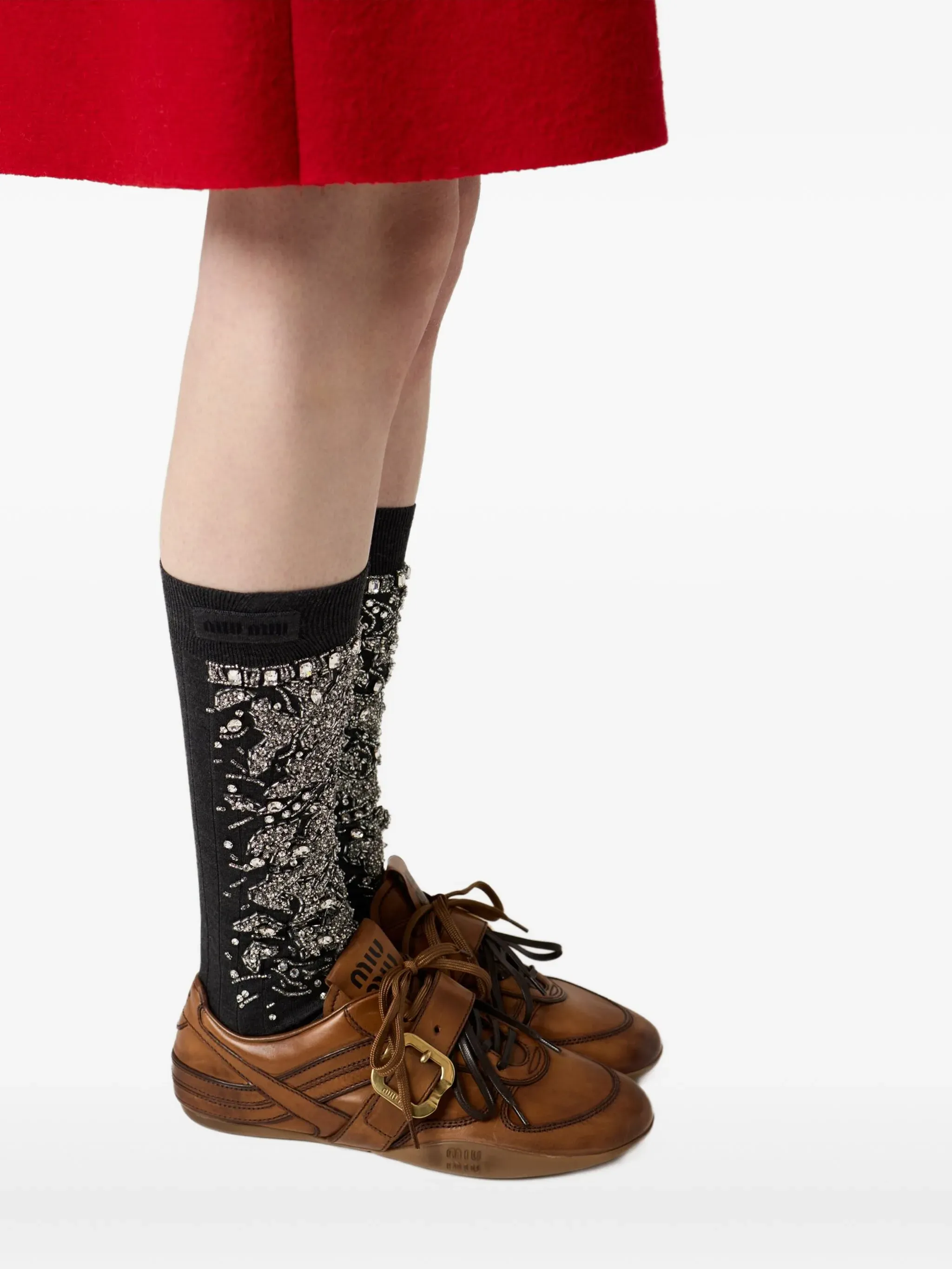 Shaq Sneakers MIU MIU - Women Leather Buckle Sneakers