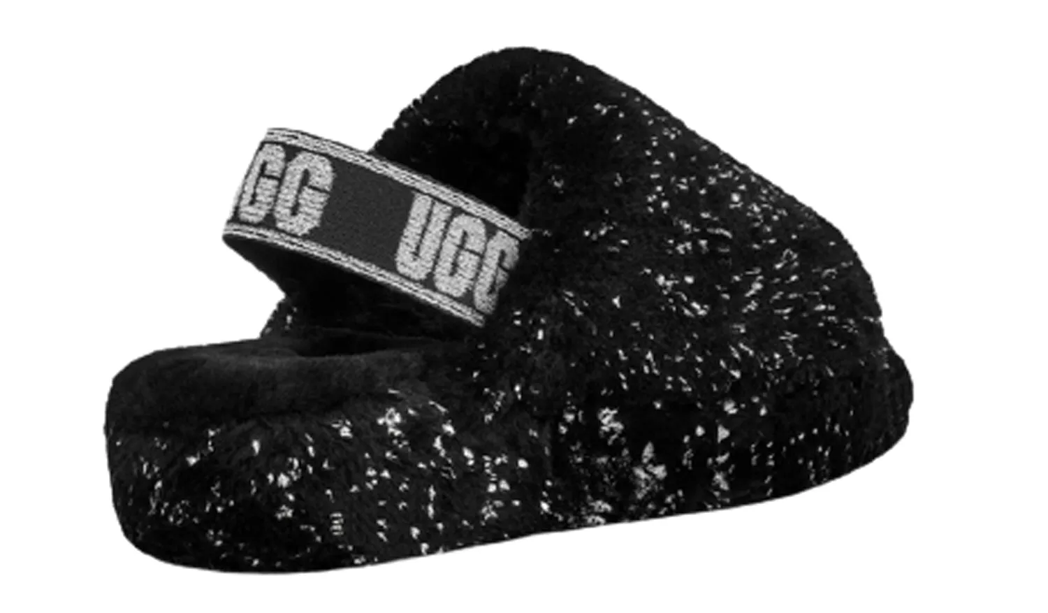 Sandals With The Best Support UGG Fluff Yeah Metallic Sparkle Women | Black (1125232)