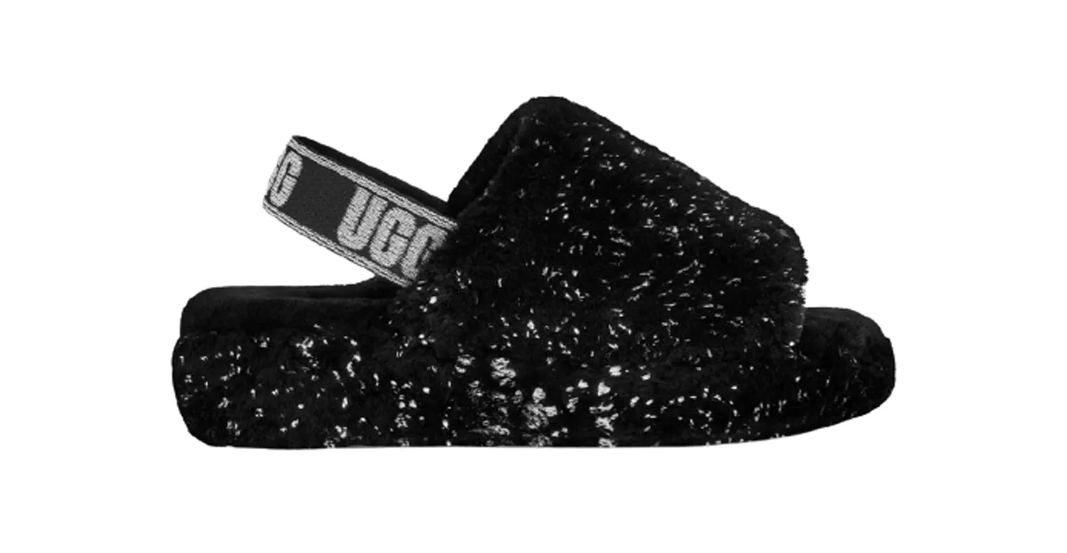 Clog Sandals UGG Fluff Yeah Metallic Sparkle Women | Black (1125232)