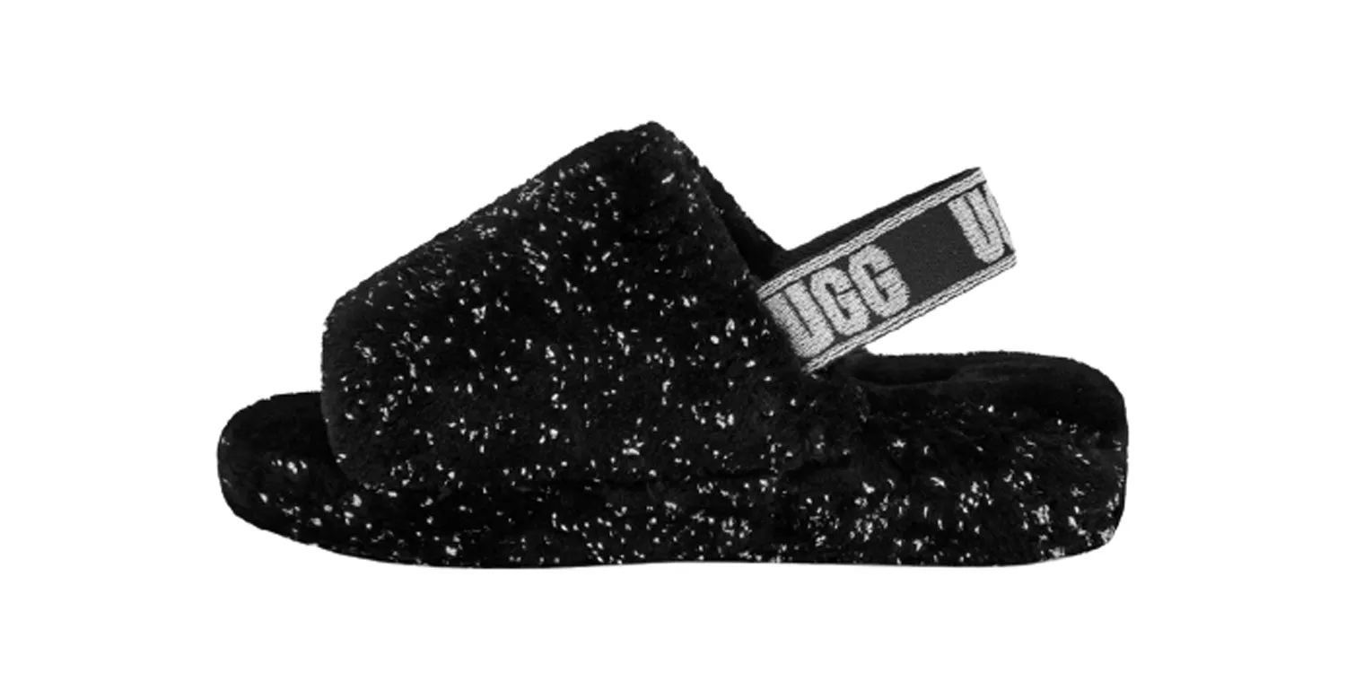 Sandals Resort Curacao UGG Fluff Yeah Metallic Sparkle Women | Black (1125232)