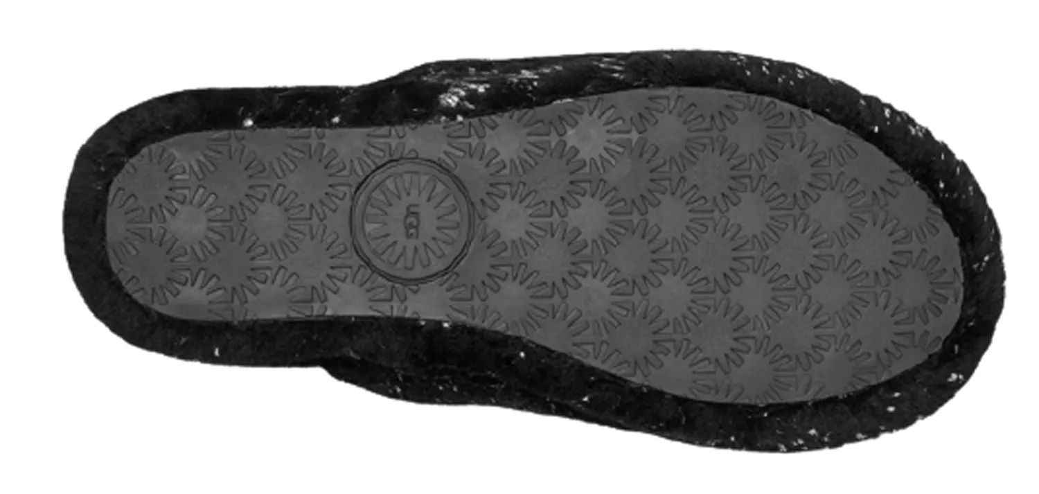 UGG Fluff Yeah Metallic Sparkle Women | Black (1125232) Flat Sandals