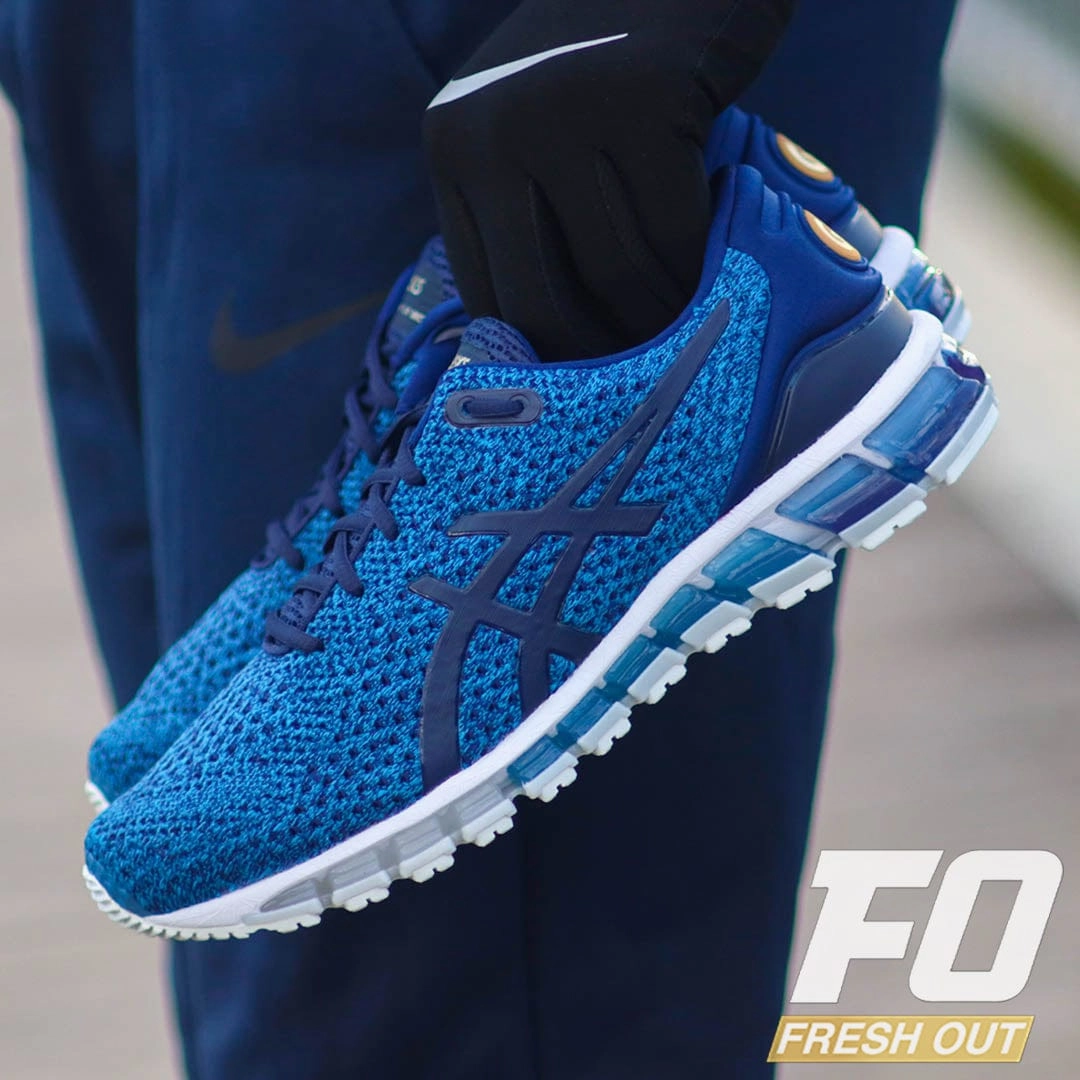 Amazon Asics Trail Running Shoes Mens Asics Gel-Quantum 360 Knit 2 Indigo Blue/Peacoat/Pale Gold