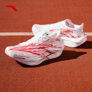 Trail Running Shoes For Overpronators ANTA Men C202 6 PRO Running Shoes 1125B5576-1 -White/Red/Silver (Kasut Larian Lelaki)