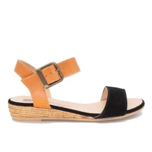 Eric Michael Amanda Black Kitten Heel Sandals