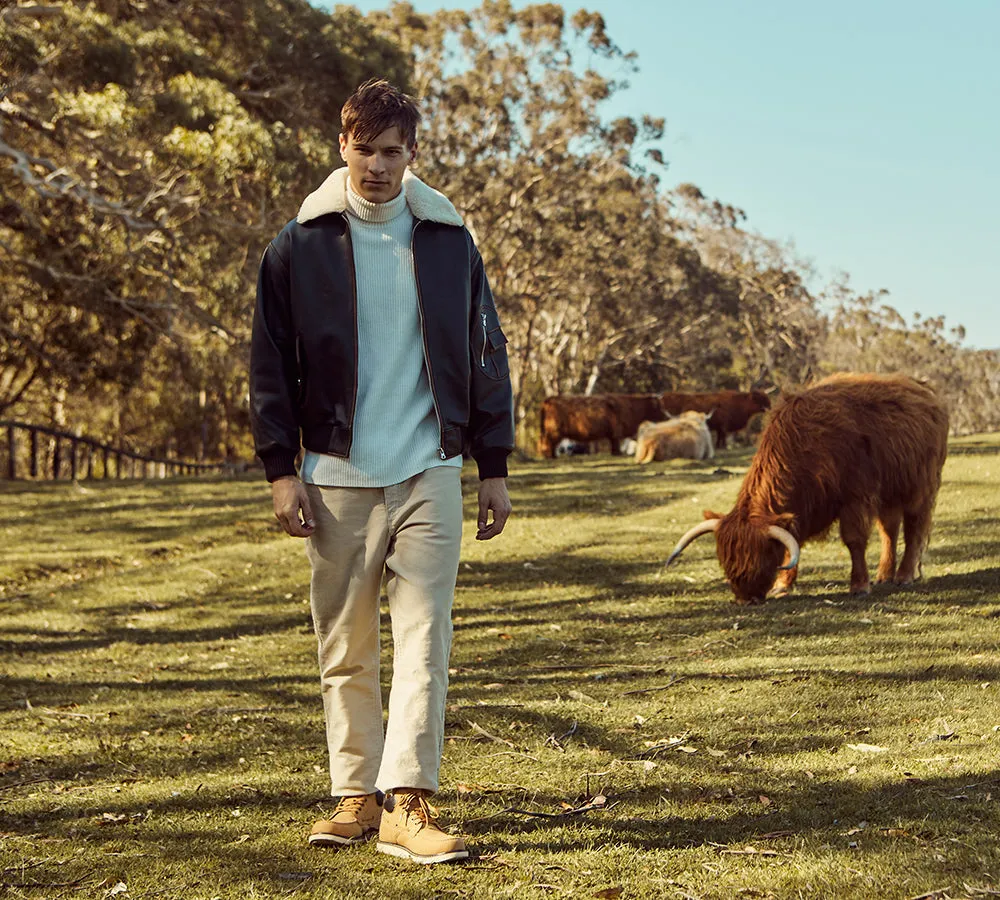 EVERAU Men Sheepskin Wool Lace Up Ankle Casual Boots Summit Hiking Shoes For Hot Weather