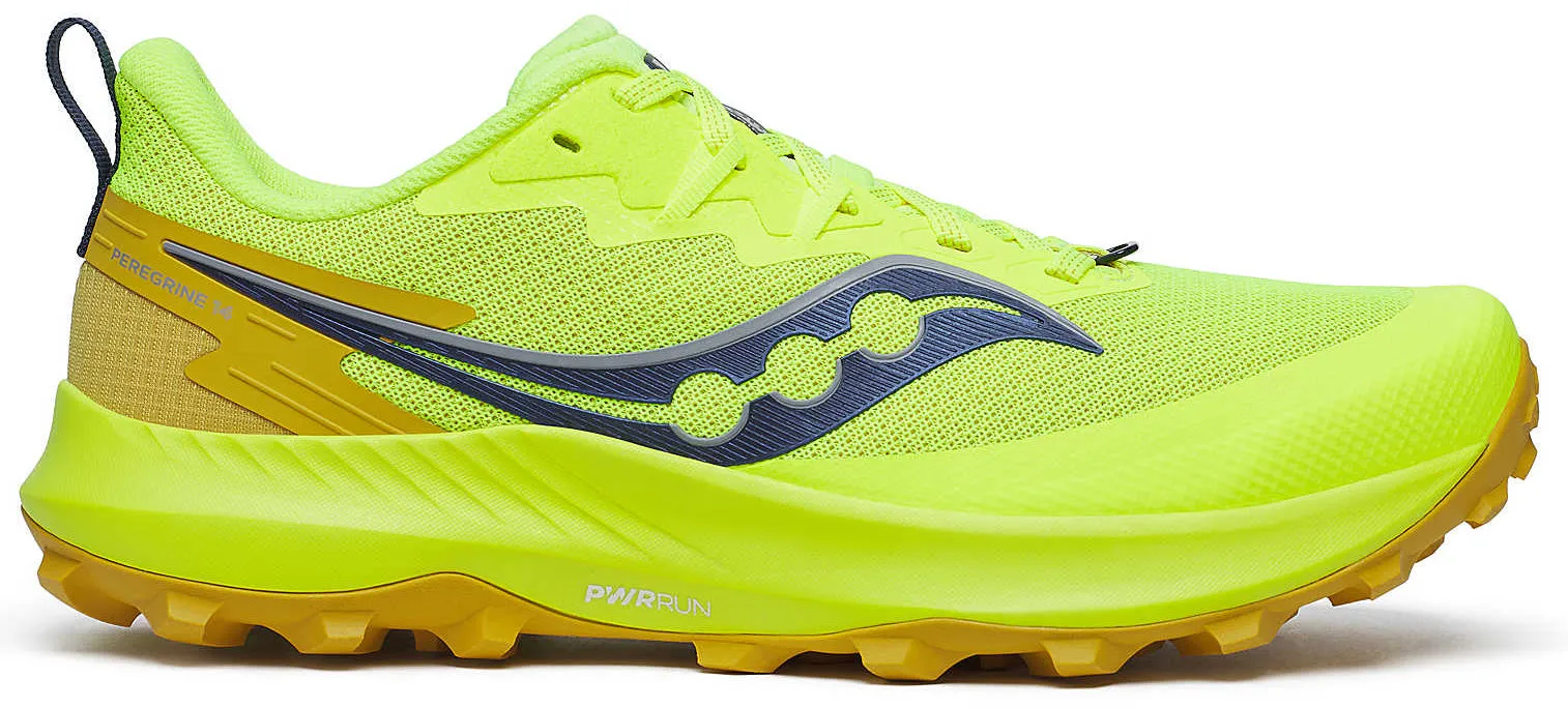Saucony Peregrine 14 Mens Trail Running Shoes - Yellow 510 Trail Cross Shoes