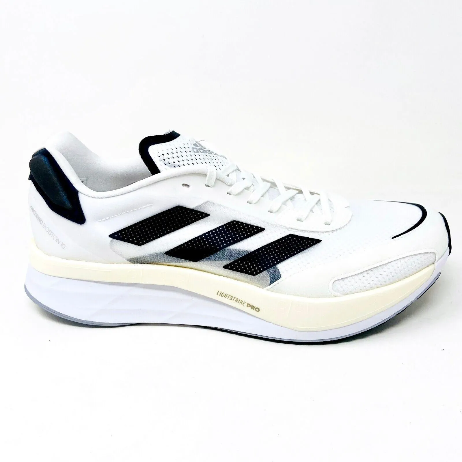 Recommended Running Shoes For Flat Feet Adidas Adizero Boston 10 White Black Mens Athletic Running Shoes GY0928