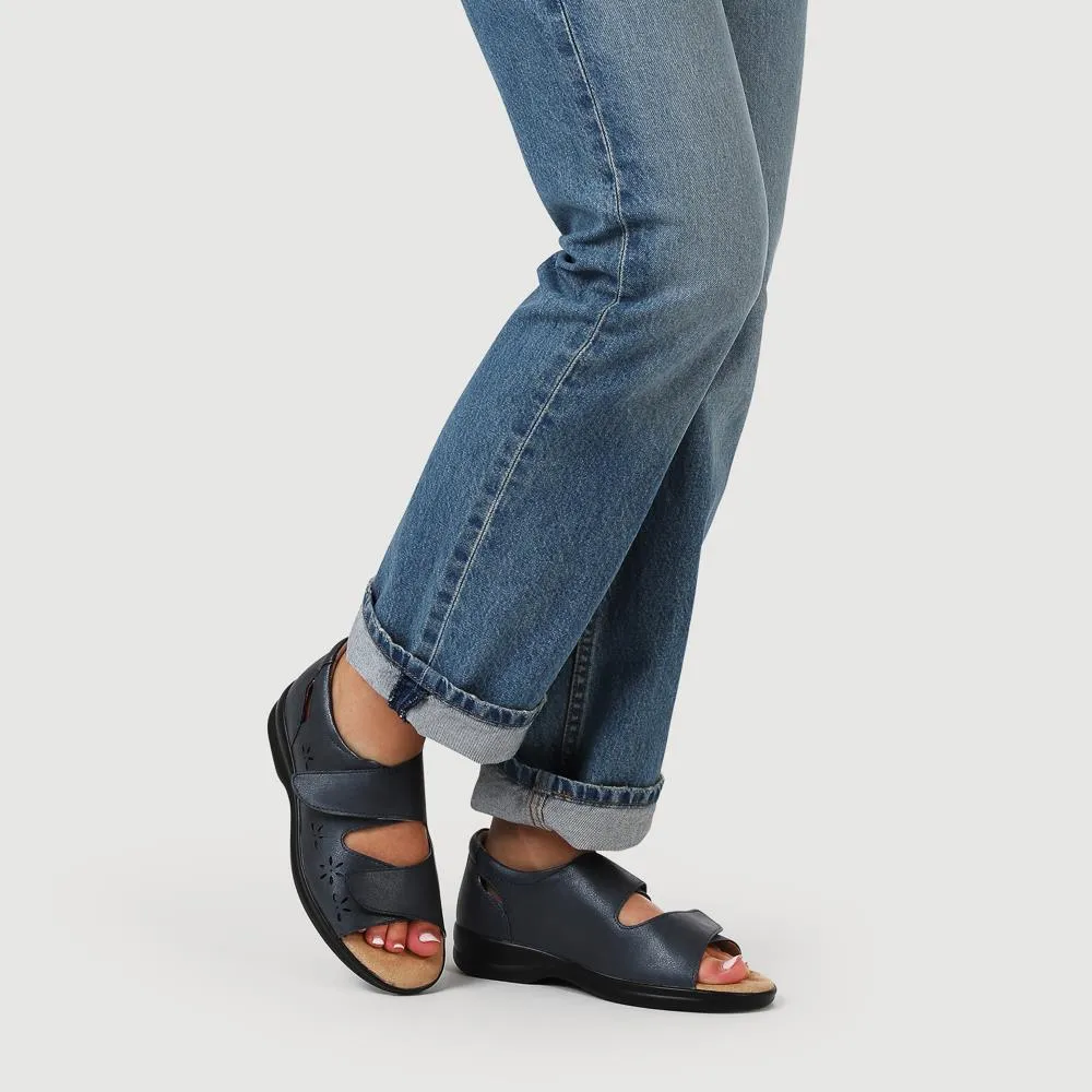 Lower East Side Oxfords Extra-Wide Adjustable Shoes - ANITA / 321 459 - Navy