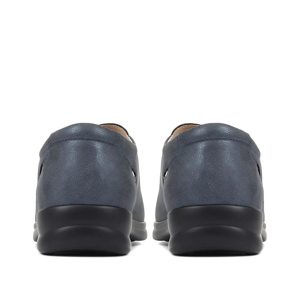 Extra-Wide Adjustable Shoes - ANITA / 321 459 - Navy Difference Between Oxfords And Brogues