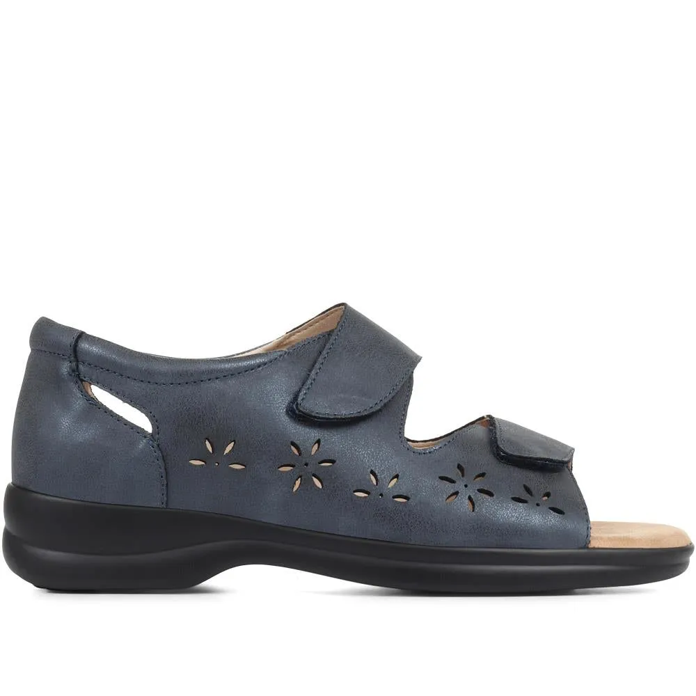 Brogue Vs Oxford Extra-Wide Adjustable Shoes - ANITA / 321 459 - Navy