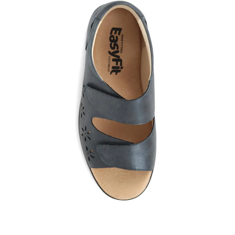 Extra-Wide Adjustable Shoes - ANITA / 321 459 - Navy Oxford Cap Toe