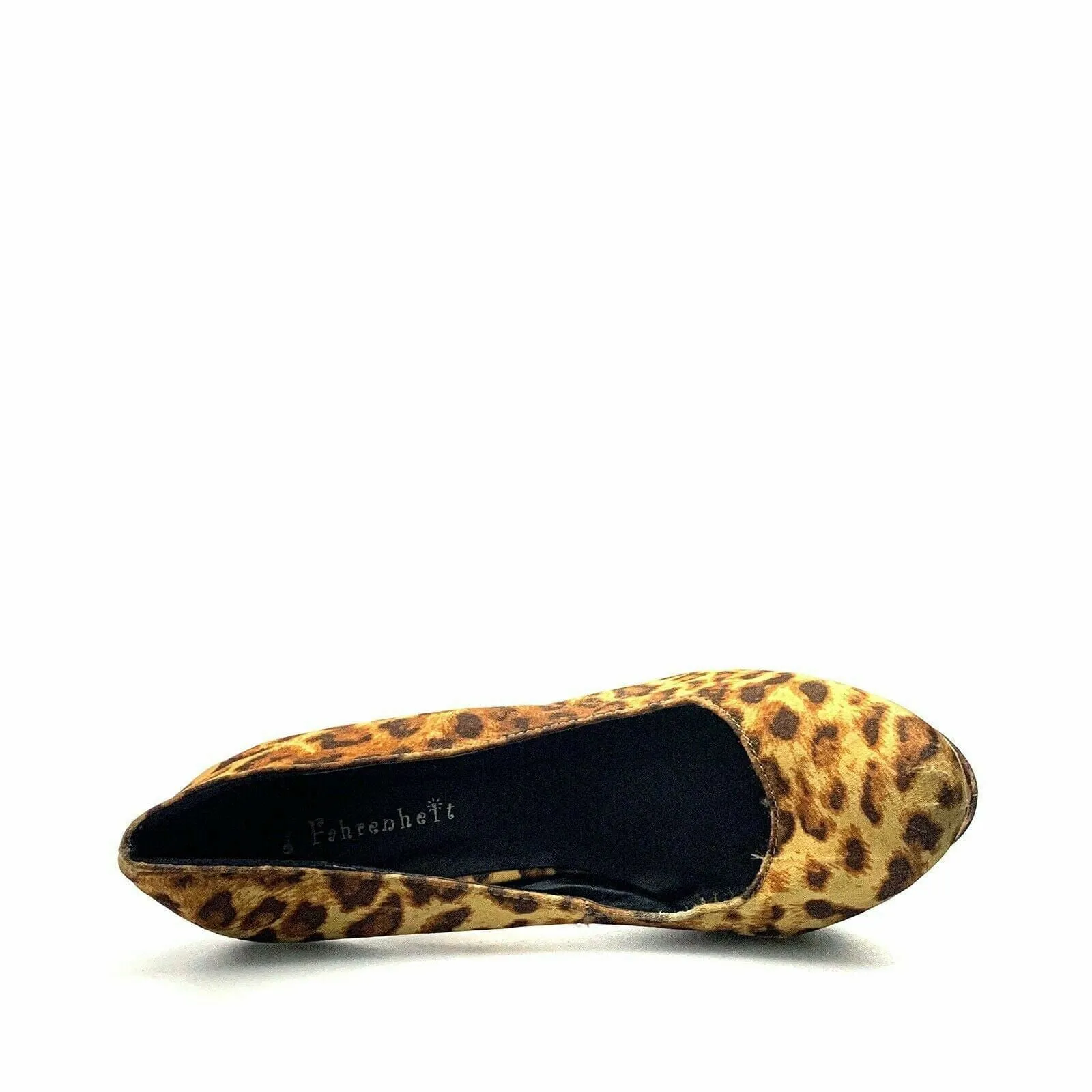 Fahrenheit Womens Size 7.5 Brown Leopard Heels Platform Stiletto Shoes Casual Dress Shoes