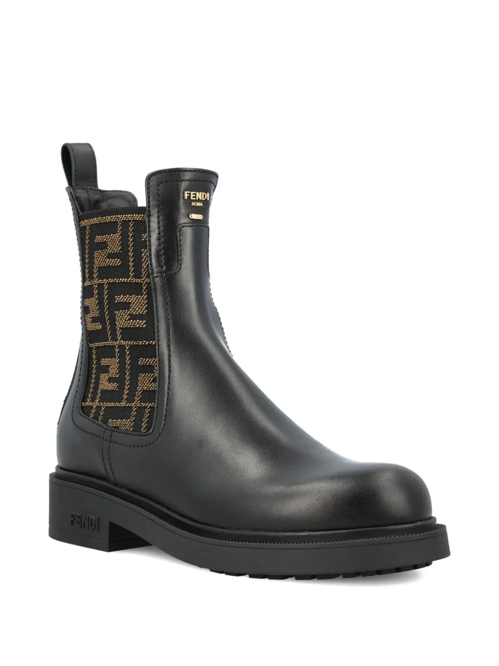 FENDI Filo Leather Boots Tall Suede Boots