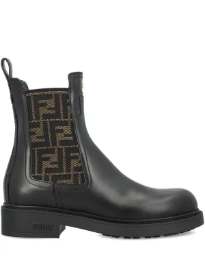 FENDI Filo Leather Boots Gator Skin Boots