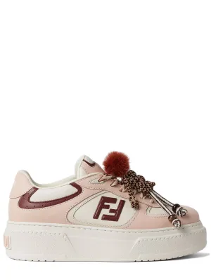 Bad Bunny Sneakers FENDI Lace-Up Low Top Platform Sneakers with Charms - 50 mm Heel