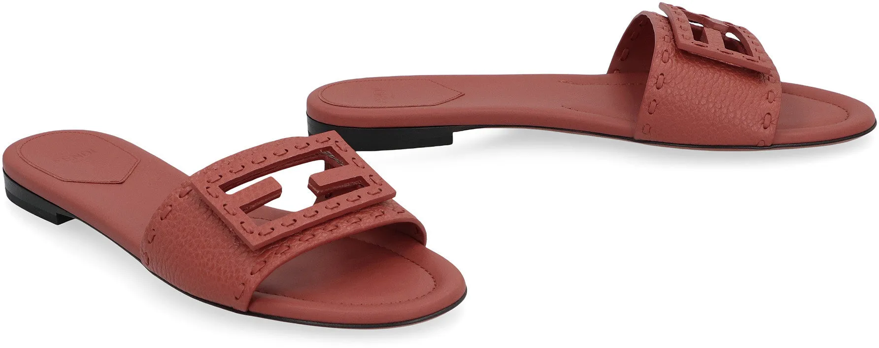 Sandals All Inclusive Resorts St Lucia FENDI Leather Slide Sandals