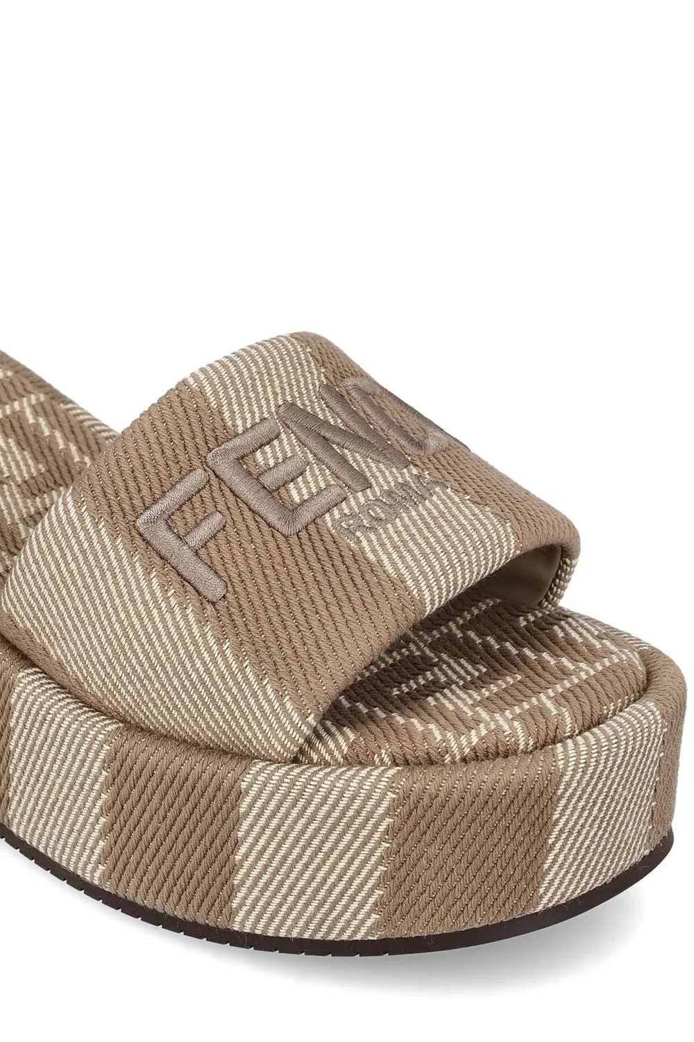Woven Wedge Sandals FENDI Mini Luxury Baguette Bag