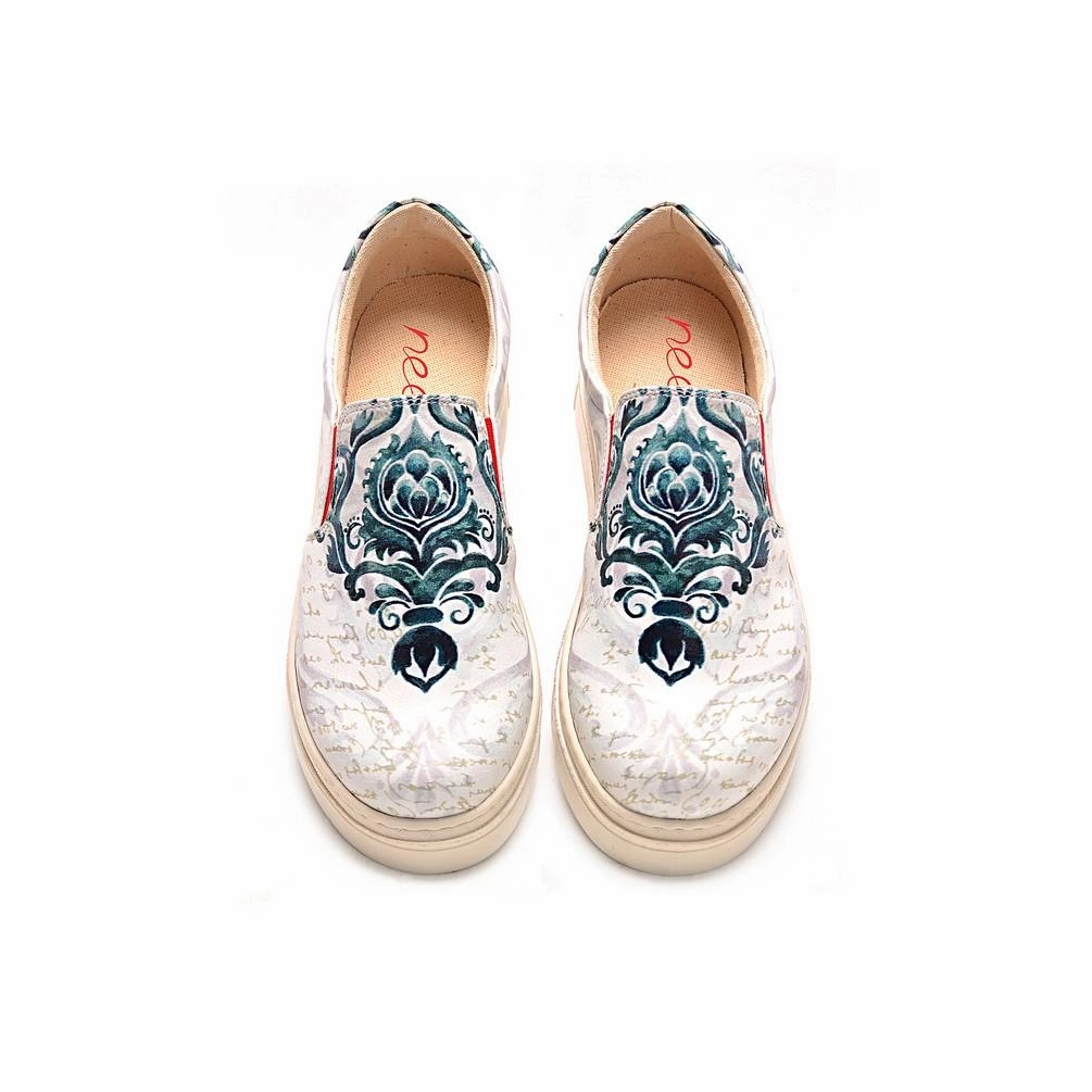 Nude Closed Toe High Heels Pattern Sneaker Shoes NVN111