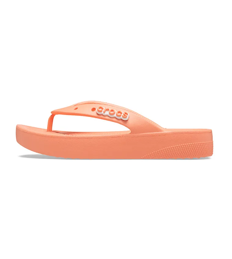Naked Feet Sandals Crocs Women's Classic Flip Flops Platform Sandals | Papaya