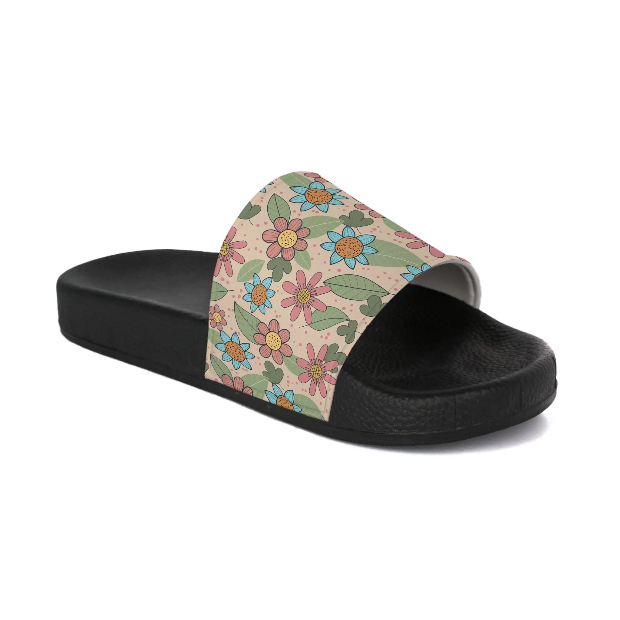 Floral Women's Slide Sandals, Summer Footwear, Beach Slides, Comfortable Slip-Ons, Gift for Her Sandals Church