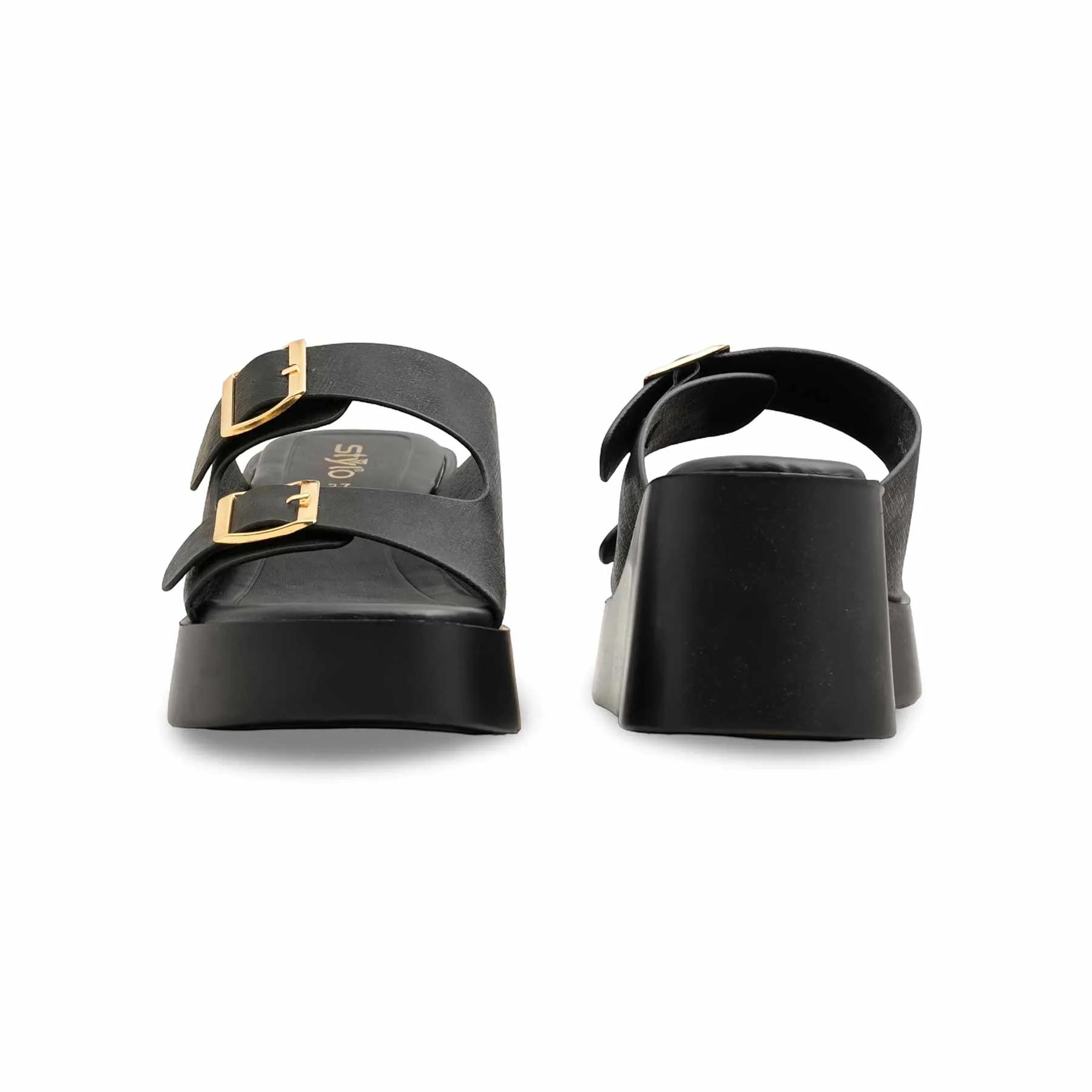 Black Formal Women Slipper PU0390 Harris Tweed Slippers