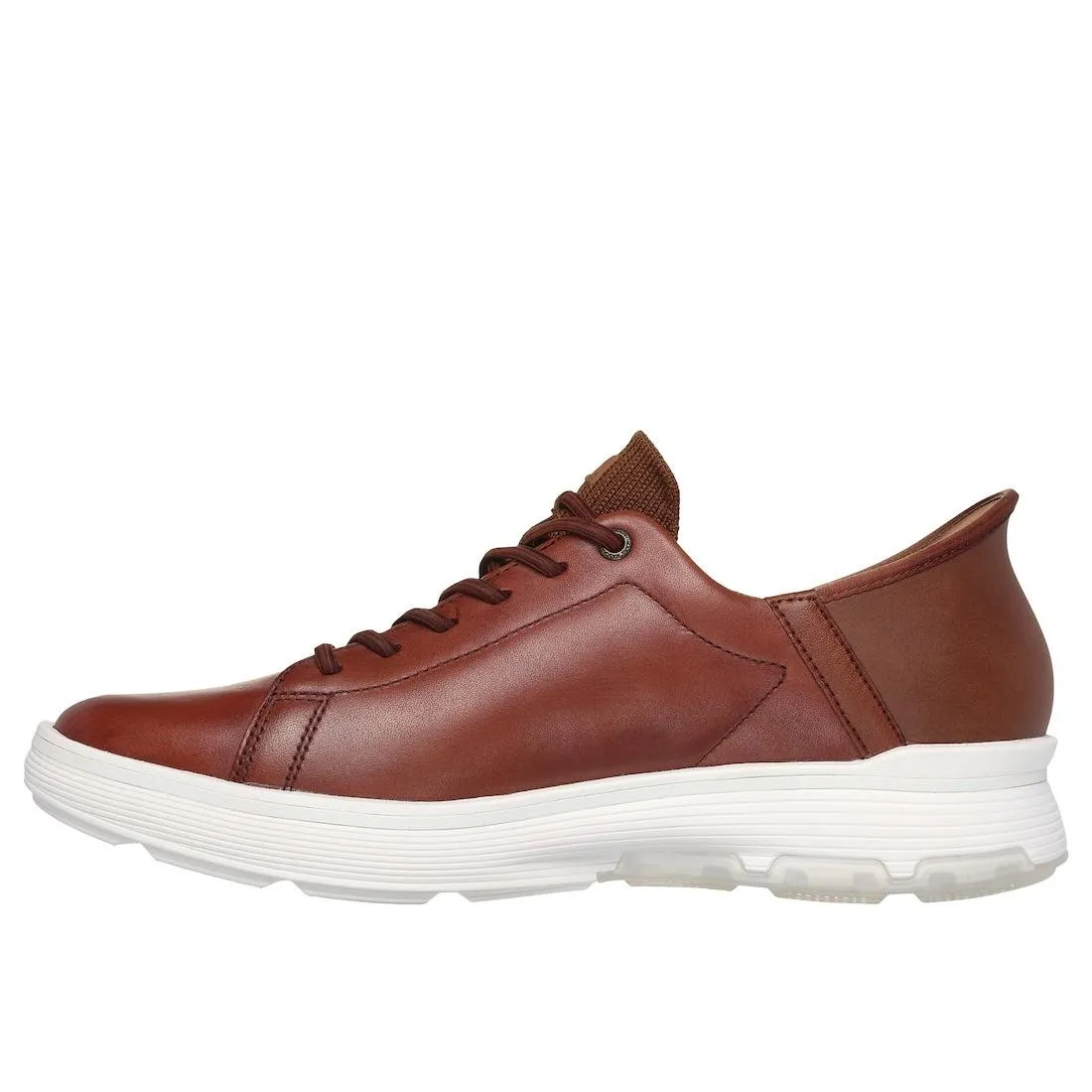 Skechers Mark Nason 205059 Casual Glide Cell Abbott Mens Cognac Leather & Textile Lace Up Trainers Best Casual Safety Shoes