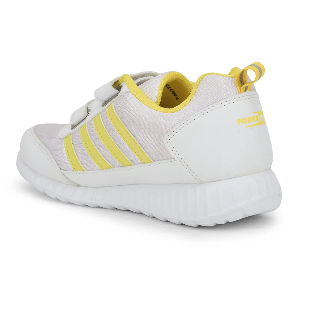 Casual Shoes To Wear With Tights Force 10 Yellow Non Lacing Uniform School Shoes For Kids 9906-90SV By Liberty