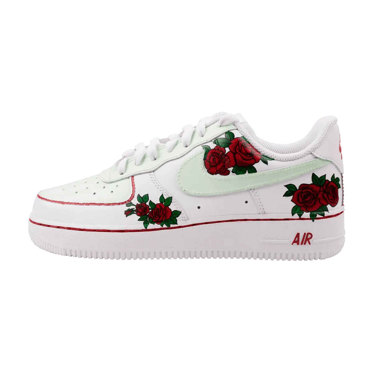 AF1 X Greens n Roses Custom Sneakers Sneakers With Heel
