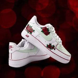 Slip Resistant Sneakers AF1 X Greens n Roses Custom Sneakers