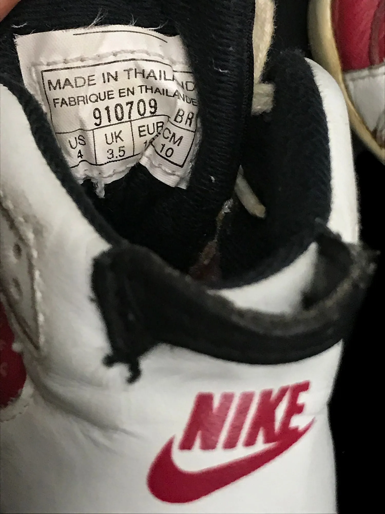 Sneakers North Face Nike Air Jordan 6 VI 1991 Original Carmine Baby Toddler Shoes