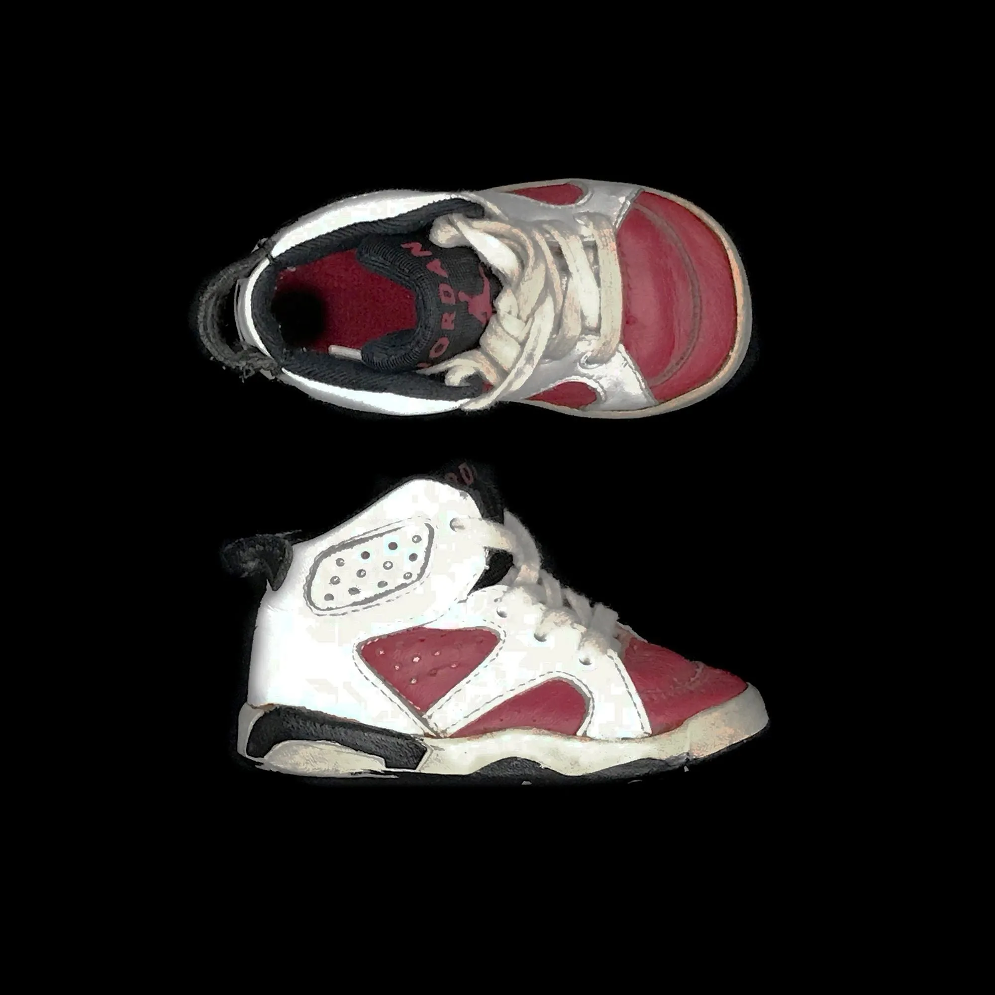 Sneakers Voile Blanche Nike Air Jordan 6 VI 1991 Original Carmine Baby Toddler Shoes