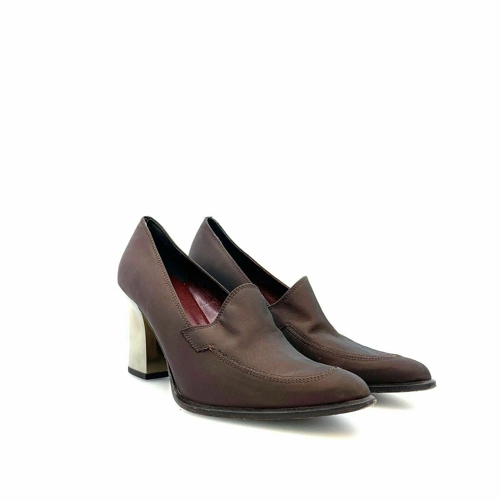 Enzo Angiolini Womens Pointed Toe Shoes Must-Have Metallic Heel Brown Size 6.5M Pre-Owned New Comfort Casual Shoes