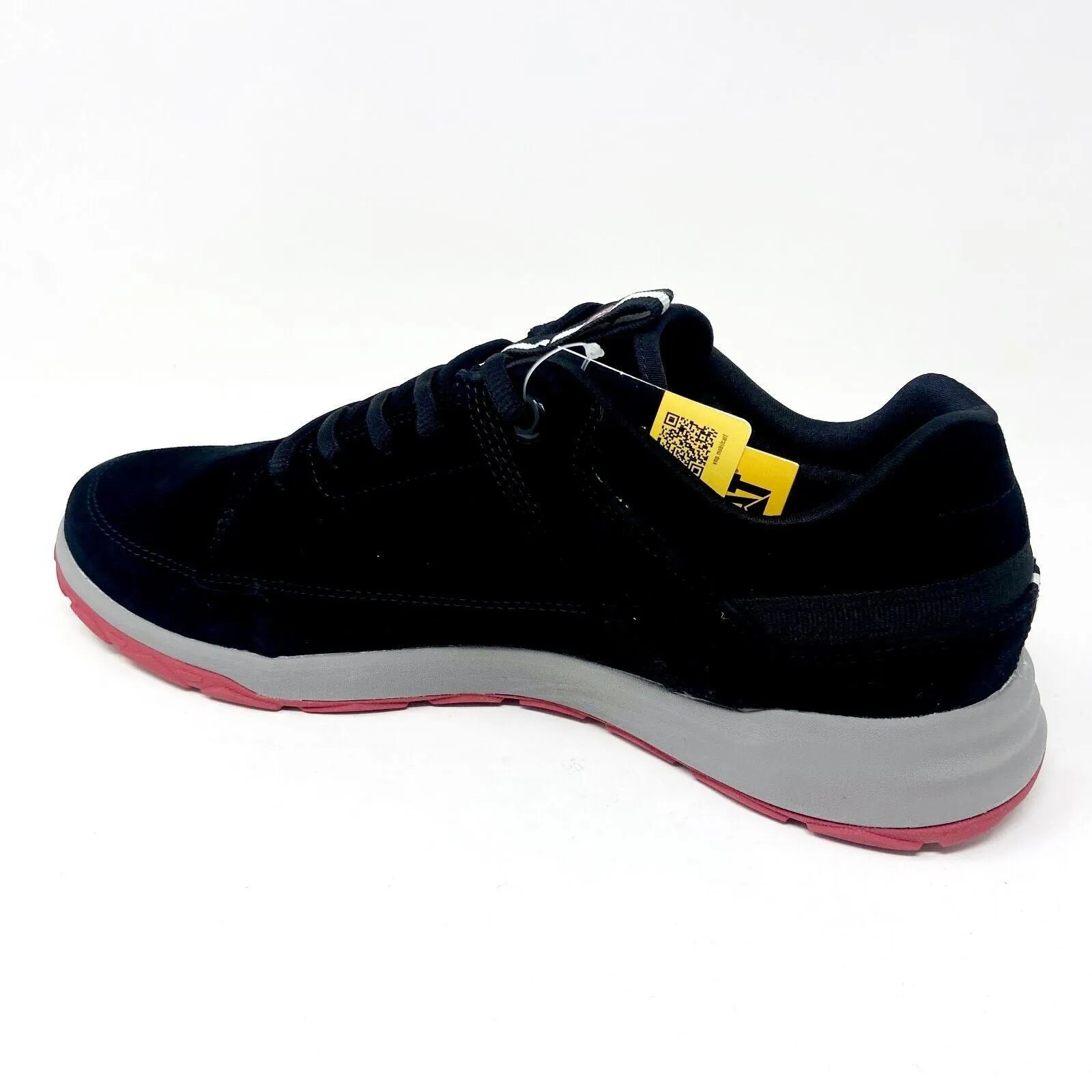 Caterpillar CAT Quest Black Red Mens Suede Casual Shoes Sneakers P724162 Big Kids Casual Shoes