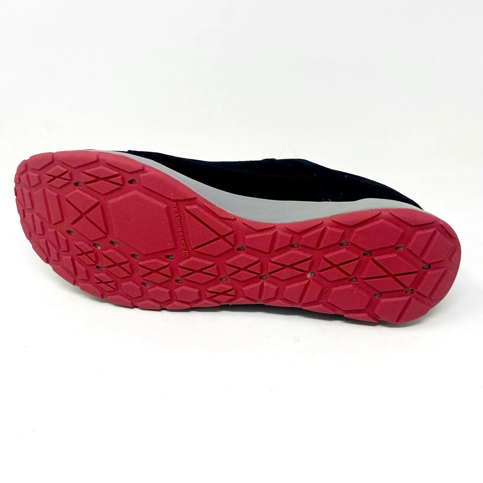 Caterpillar CAT Quest Black Red Mens Suede Casual Shoes Sneakers P724162 Shoe Island Casual Shoes