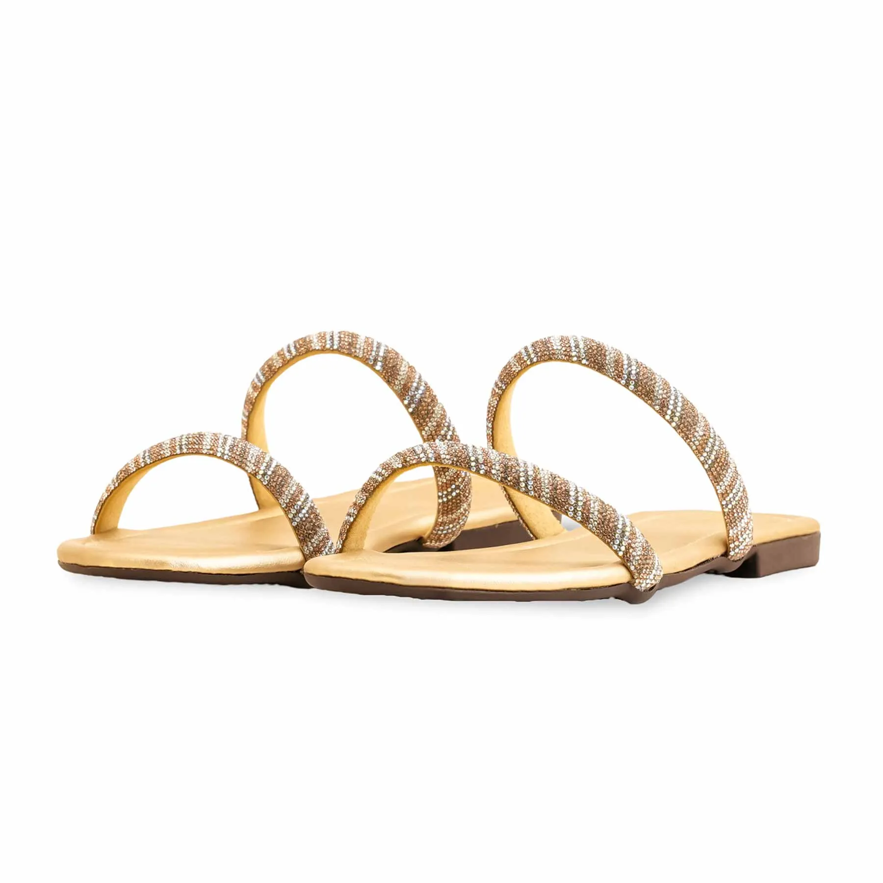 Fuzzy Slip On Slippers Golden Casual Women Slipper CL2004