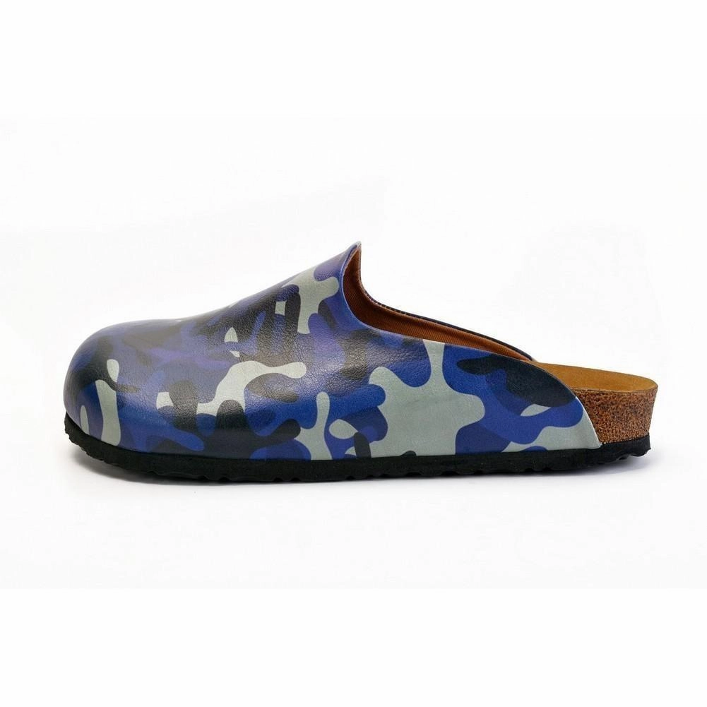 Thick Thighs And High Heels Grey, Dark Blue, Black Tones Colored Shaped and Moving Patterned Clogs - CET104