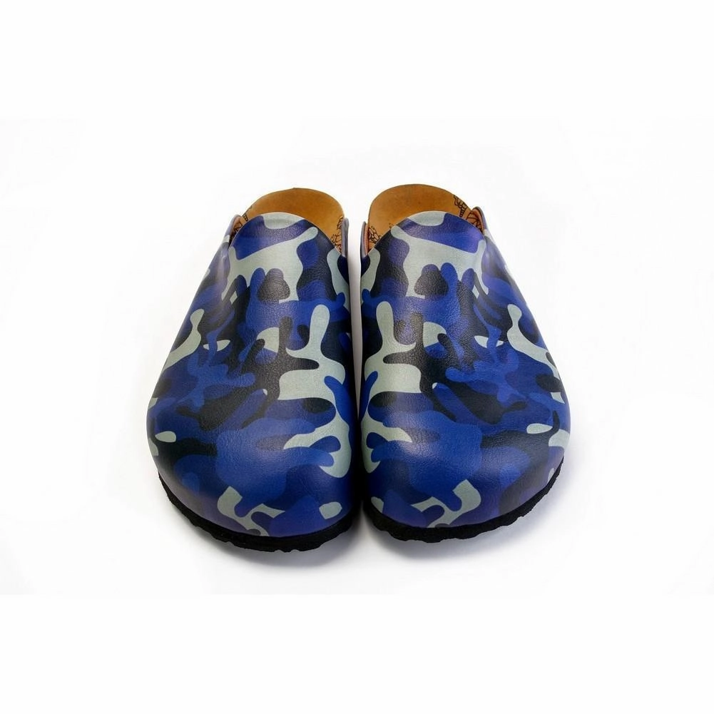 Grey, Dark Blue, Black Tones Colored Shaped and Moving Patterned Clogs - CET104 Driving With High Heels