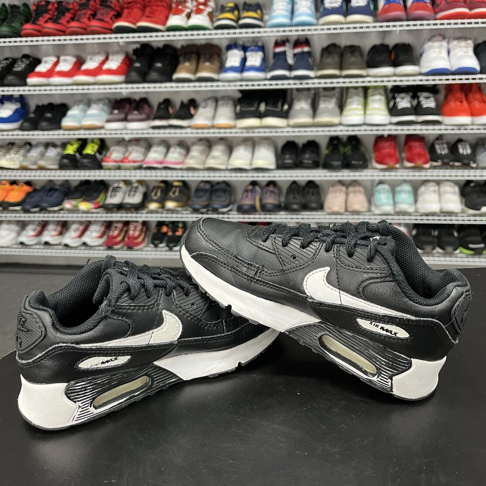 Foam Nike Shoes Nike Air Max 90 Black White PS Sneakers CD6867-010 Youth Size 1.5Y