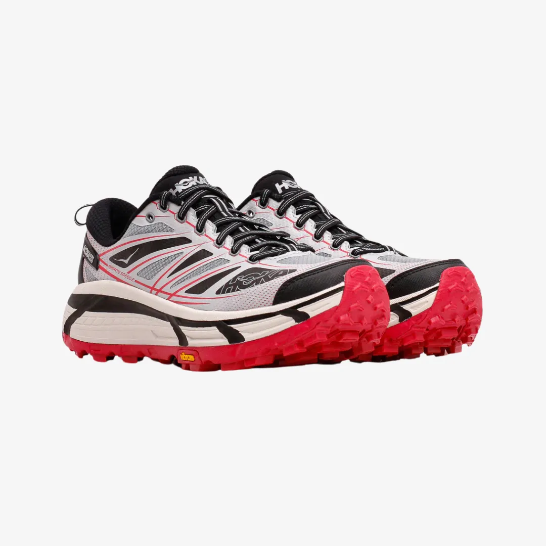 mens hoka mafate speed 2 (grey/red/black) Delray Beach