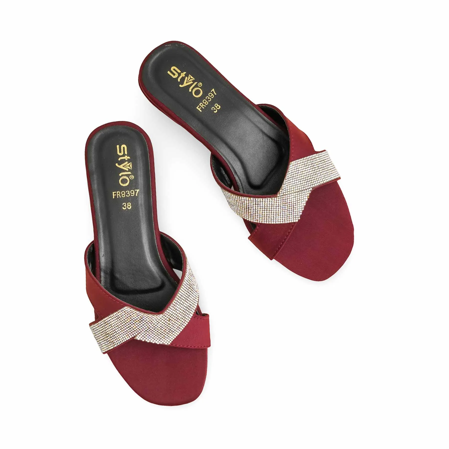 Maroon Formal Slipper For Women FR8397 Rei Slippers