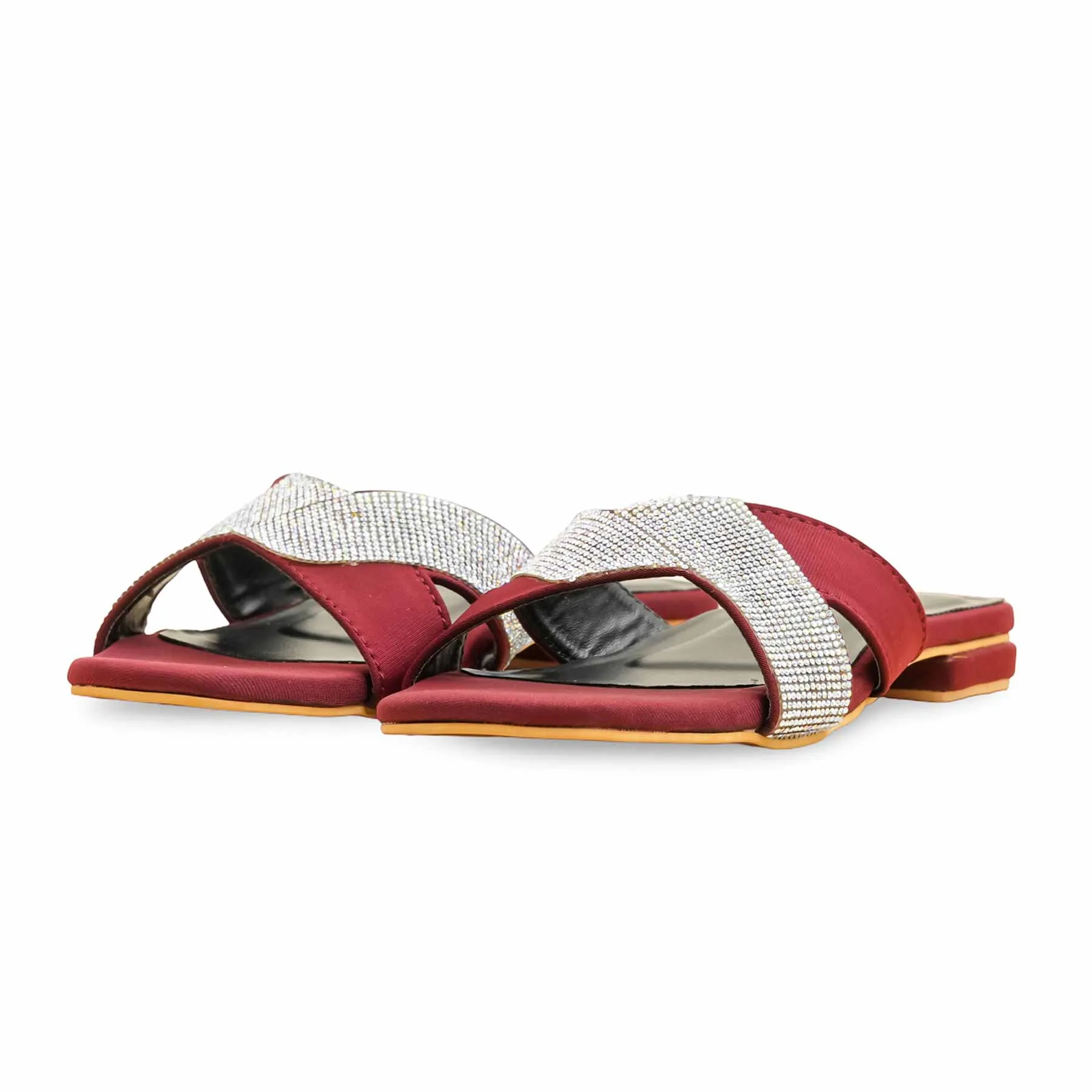 Maroon Formal Slipper For Women FR8397 Nylon Slippers