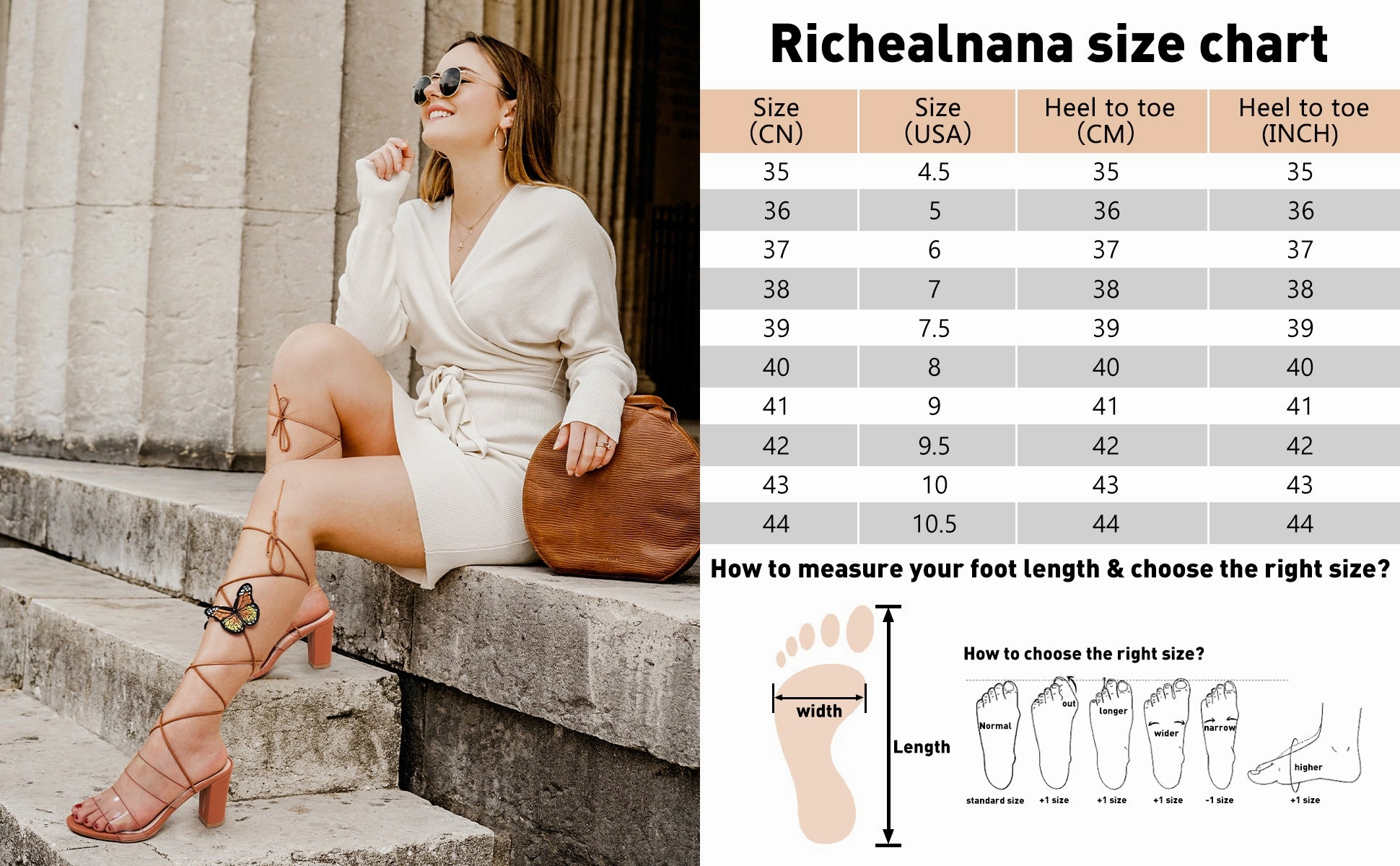 HARENCHeels for Women Pump Sandals with Butterfly Strappy Open Toe Lace Up High Wedding Heels Sandals Women Summer Slip On Dress Shoes for Party Wedding