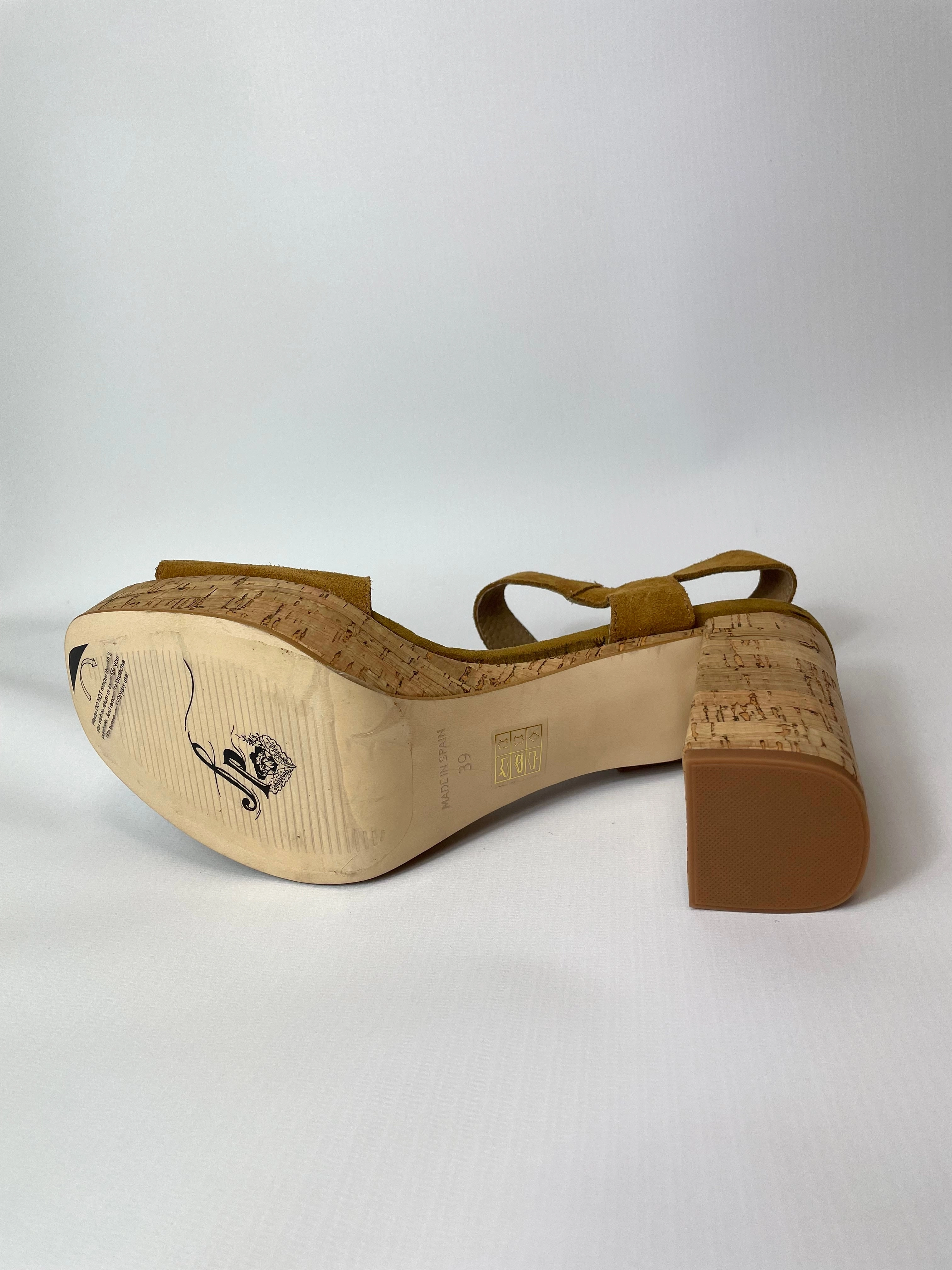 Stiletto Heels Free People Womens Platform Leather High Heel Strap Sandals Tan