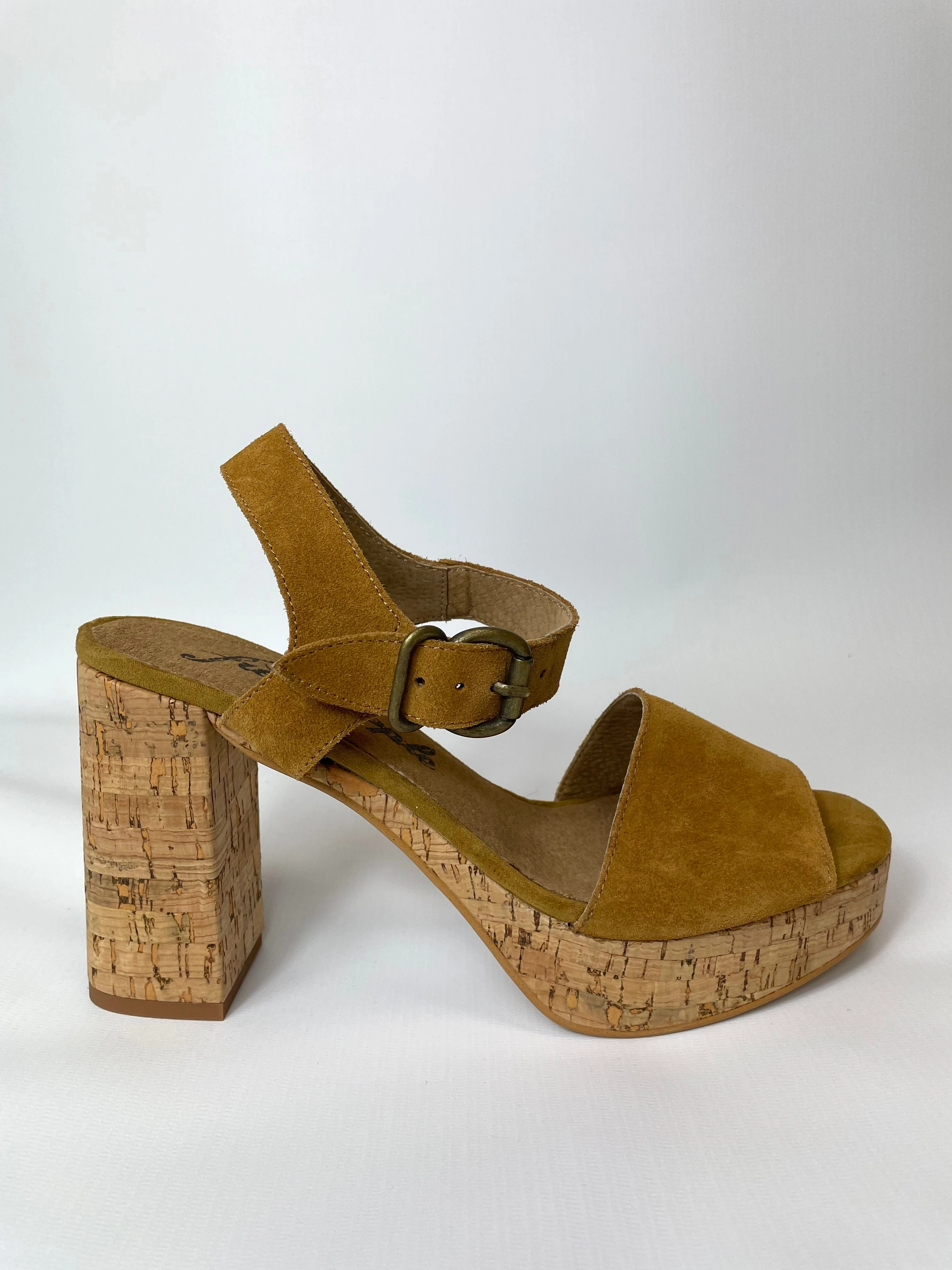 Free People Womens Platform Leather High Heel Strap Sandals Tan Cute Comfortable High Heels