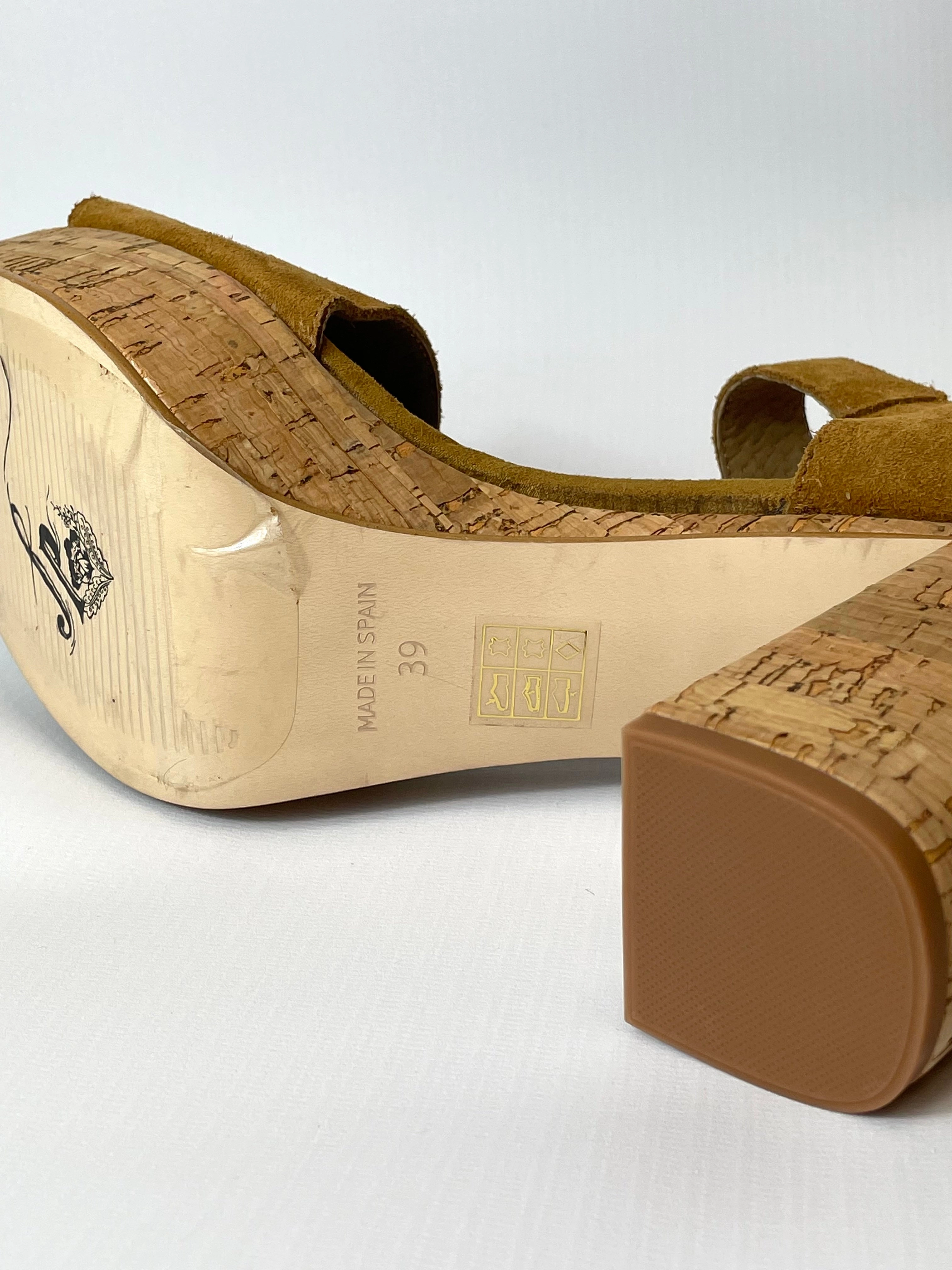 Free People Womens Platform Leather High Heel Strap Sandals Tan High Heel Booties