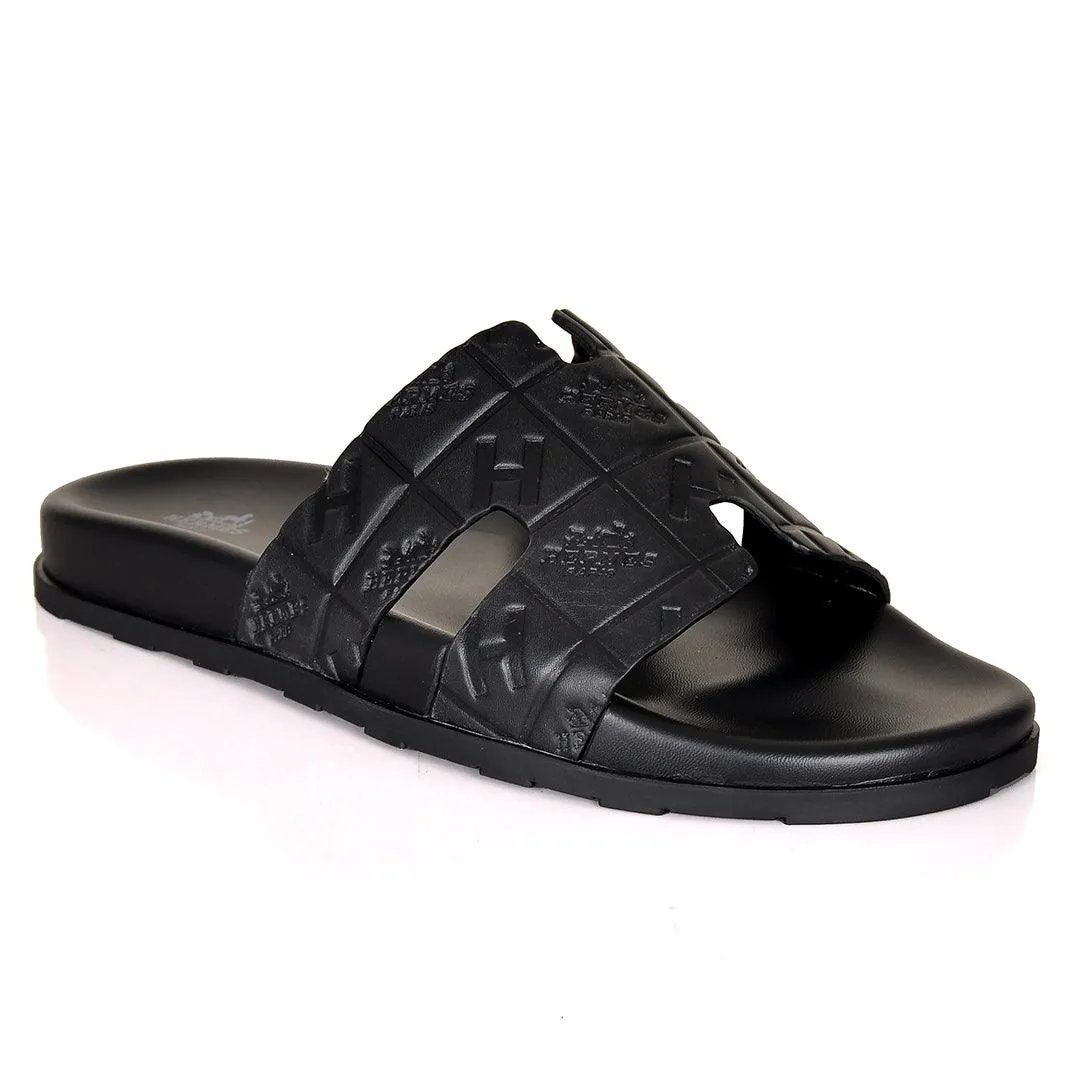 Herm Paris Created Logo Leather Ultralightweight Slippers Tactical Slippers