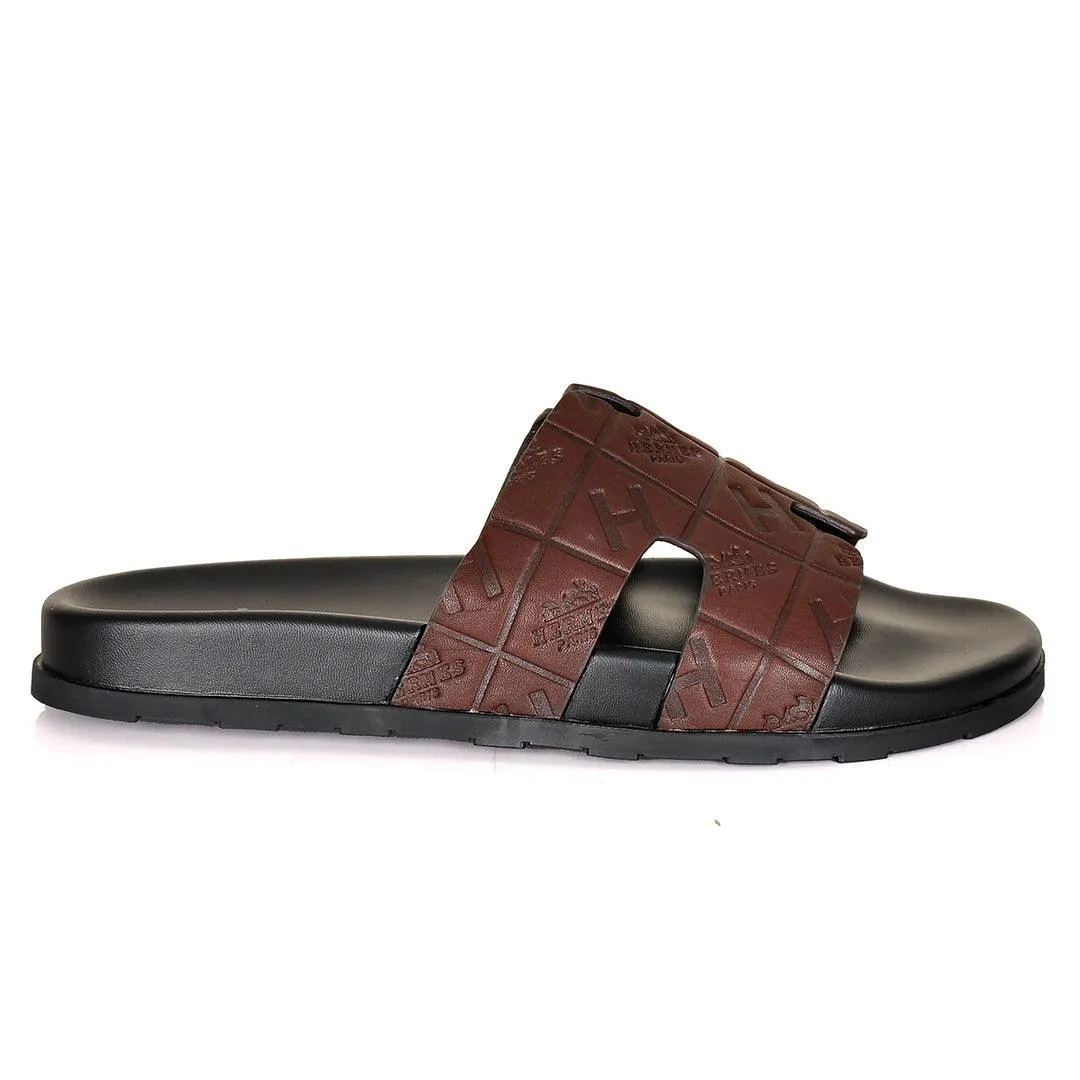 Slippers For Foot Pain Herm Paris Created Logo Leather Ultralightweight Slippers